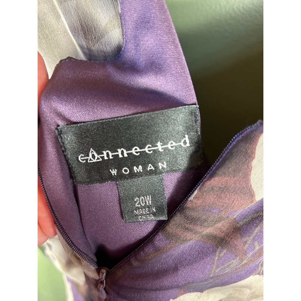Purple Floral Sleeveless Dress With Empire Waist Size 20 W Easter Fairy - Picture 6 of 12